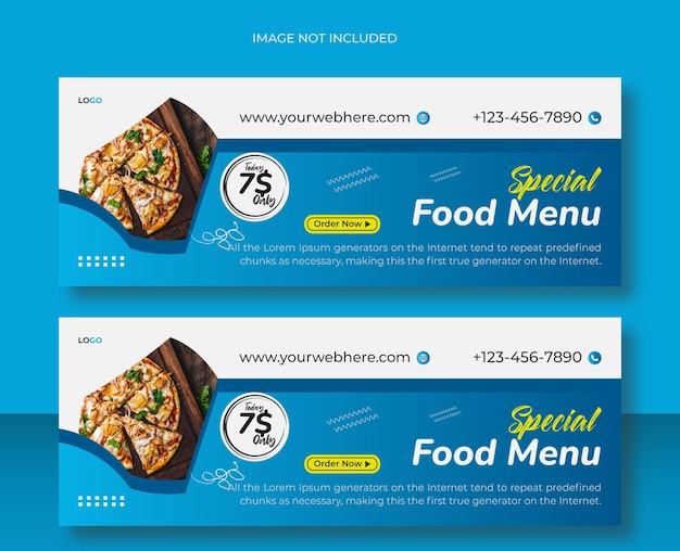 food cover, website banner, and fb cover design template