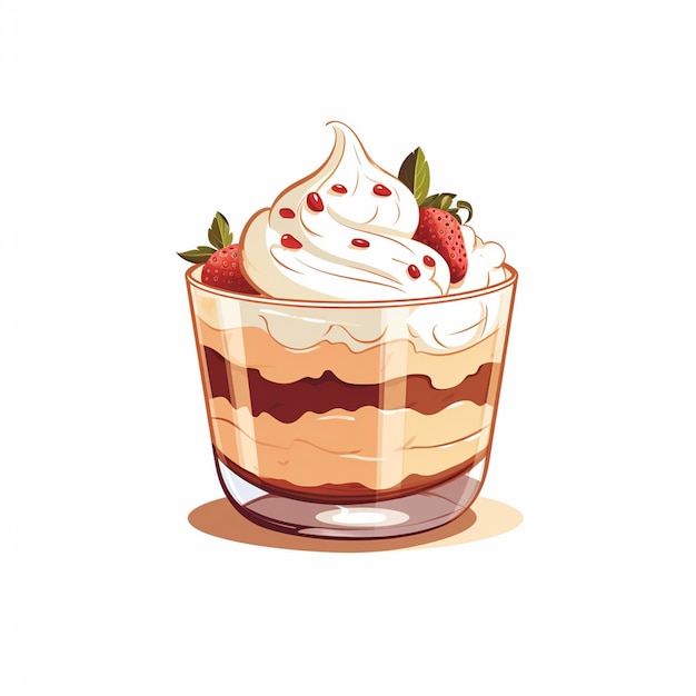 food cream vector sweet dessert summer ice illustration cone isolated cartoon waffle cho