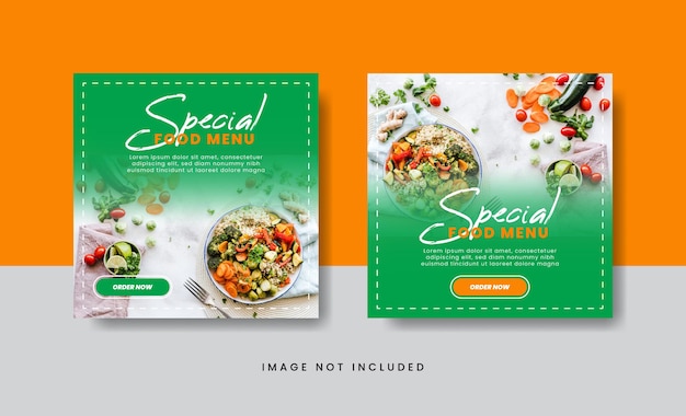 Food culinary banner for social media post template