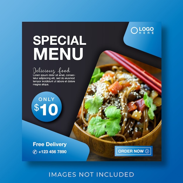 Food culinary menu banner for social media post template