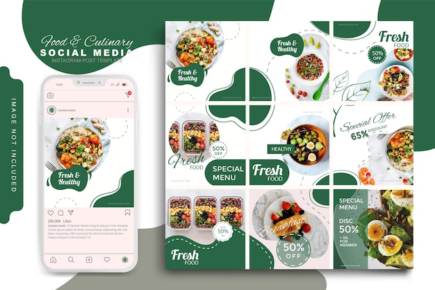 Food culinary social media instagram post template