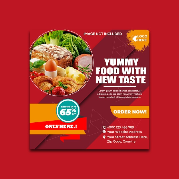 food or culinary social media post template editable social post banner ads