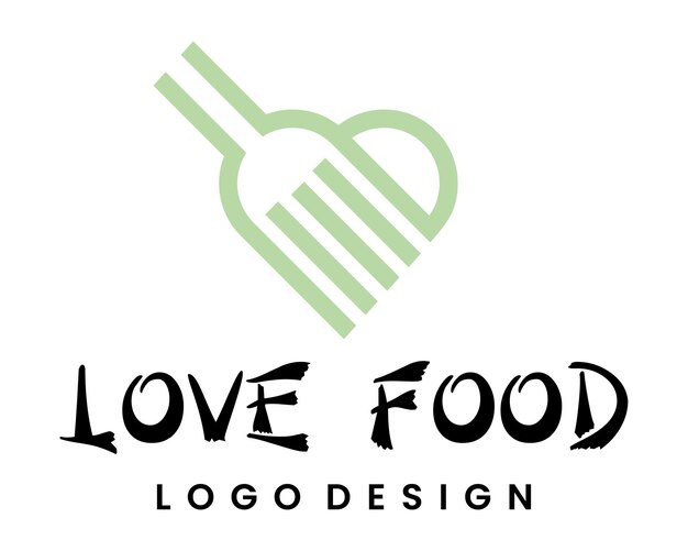 Vector food cutlery symbol and heart icon logo design