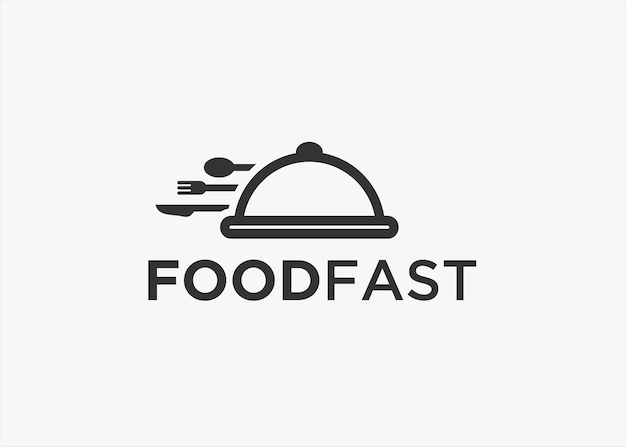 food delivery logo design vector silhouette illustration