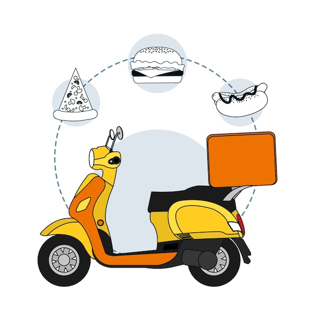 Food delivery service vector illustration graphic design