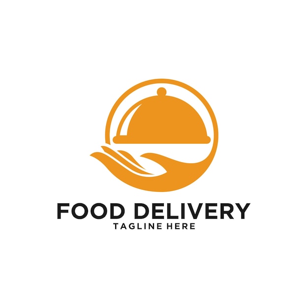 Food delivery with hand logo design