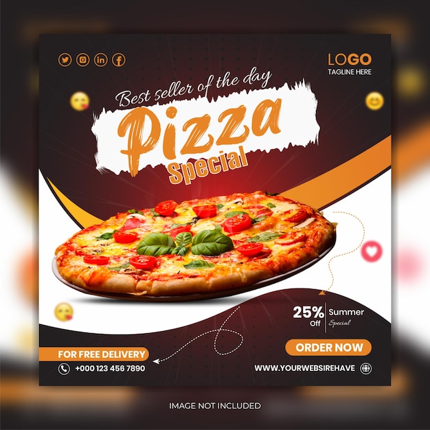 Food design social media post template