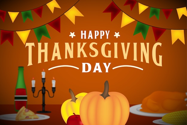 Food dish greeting thanksgiving day party background template design