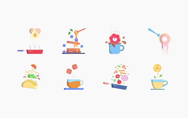 Food and dish levitation vector icon