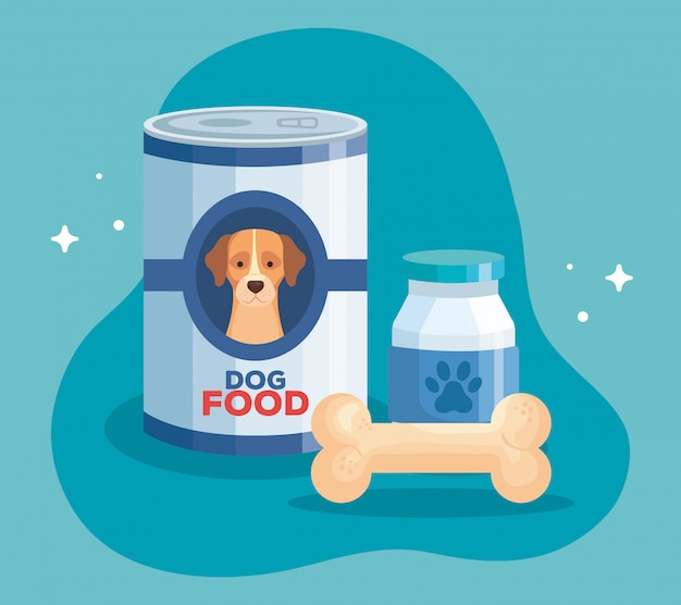 Food of dog animal in can  vector illustration design