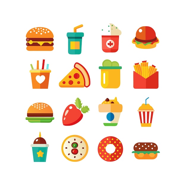 Food and Drink Icon Set Vector Illustration for Documents Websites and Mobile Applications