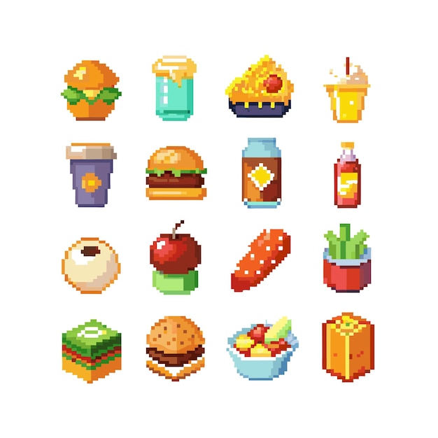 Food and Drink Icon Set Vector Illustration for Documents Websites and Mobile Applications