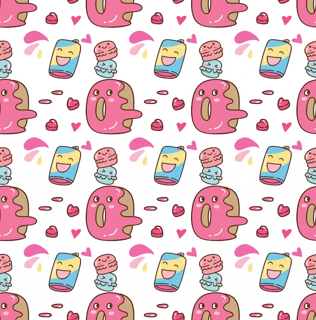 food and drink kawaii background