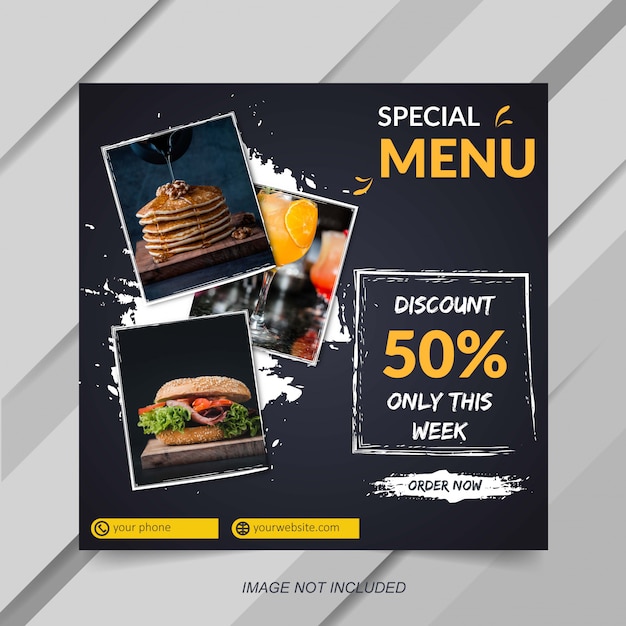 food and drink sale banner template for instagram post