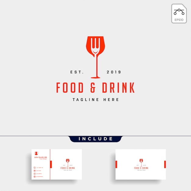 Vector food and drink simple flat logo illustration icon element