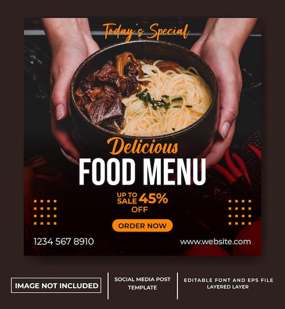 food and drink themed social media post template