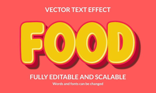 Food Editable 3D text style effect