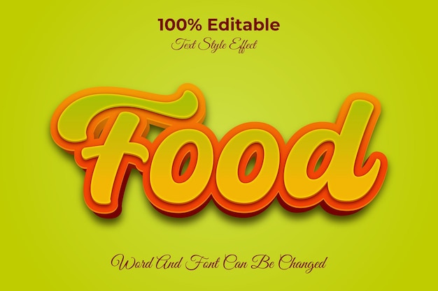 Food editable text effect template