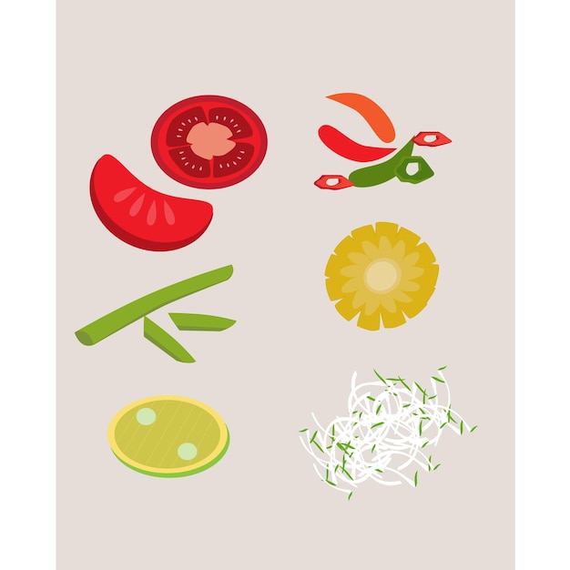 FOOD ELEMENTS, FLAT DESIGN