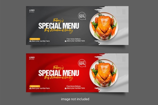 Food Facebook cover post banner template