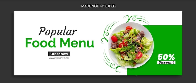 food Facebook cover social media template restaurant banner design web banner