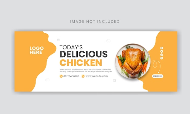 Food facebook cover or web banner design template premium vector