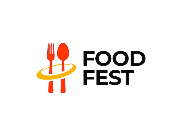 Food festival logo design concept