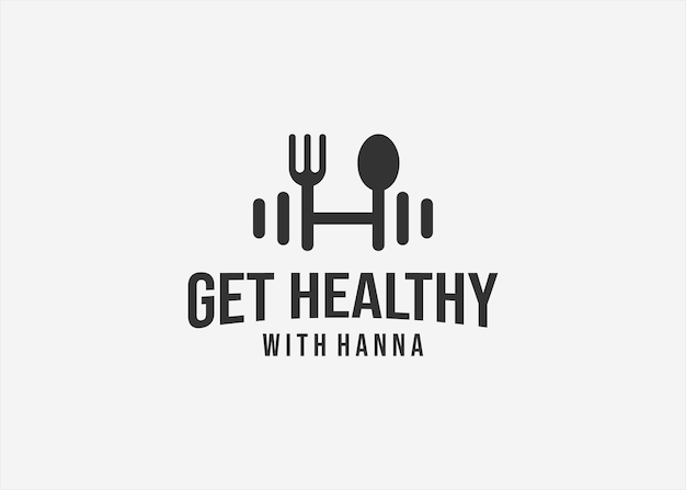 food fitness logo design vector silhouette illustration