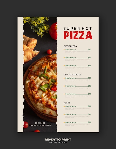 Food flyer restaurant Pizza menu template