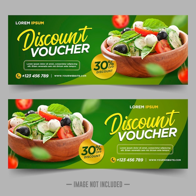 Food gift voucher discount design template