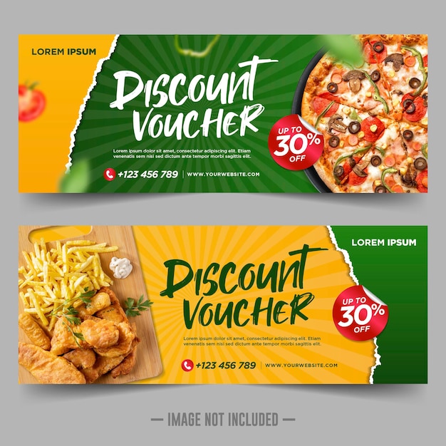 Food gift voucher discount design template