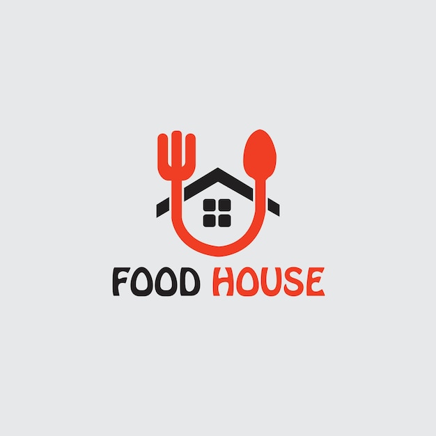 food icon logo design made of color pieces