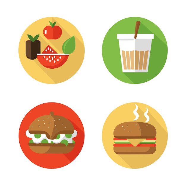 food icon set on a white background