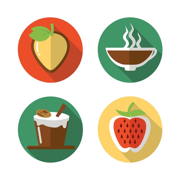 food icon set on a white background