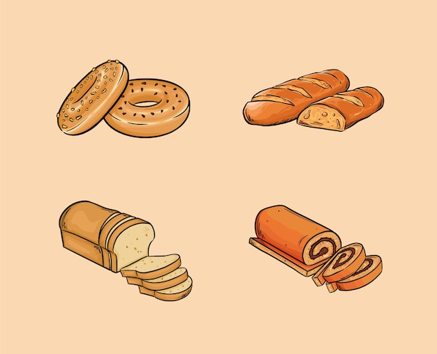 Food includes Bagels, Baguette, Bread, and Breadrolls.