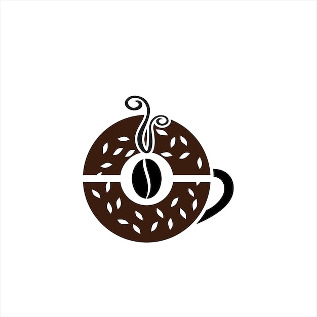 Food Industry Donut and Coffee Shop Logo Design Graphic Element