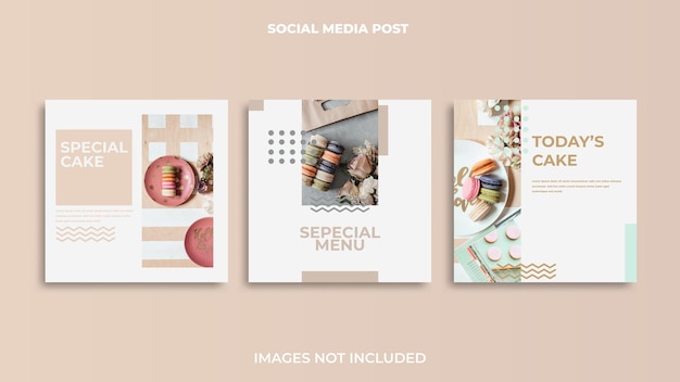 Food instagram post template design