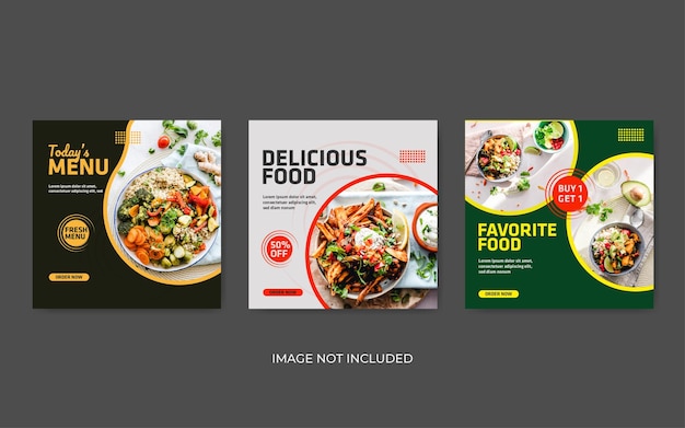 Food instagram post template set