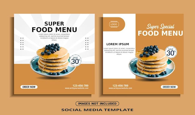 Food instagram social media banner post template