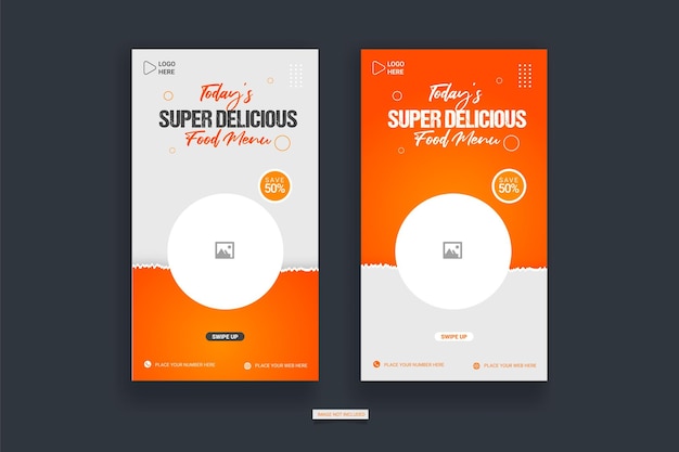 Food instagram story post desig template design Social Media Post Restaurant story design