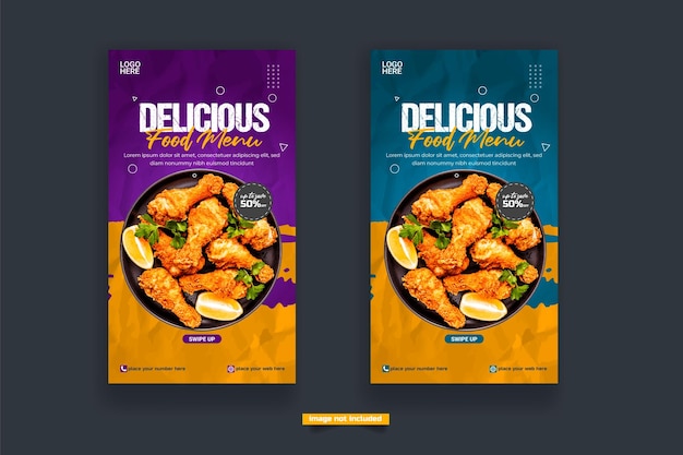 Food instagram story post template Suitable for Social Media Post for Restaurant