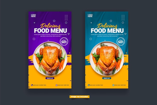 Food instagram story post template Suitable for Social Media Post for Restaurant