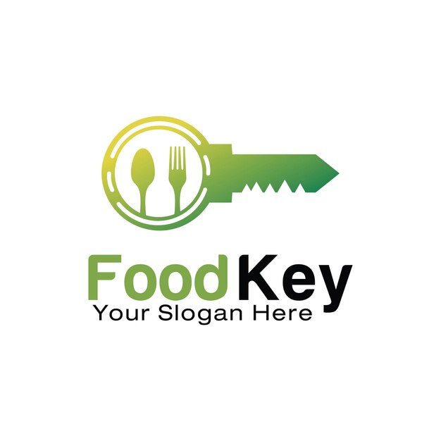 Vector food key logo design template