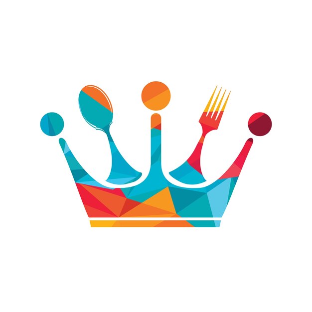 Food kingdom vector logo design Royal food logo concept