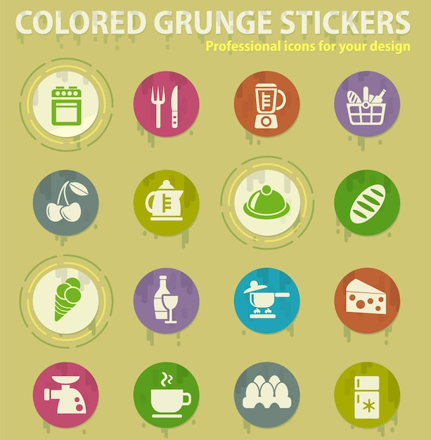 Food and kitchen icon set