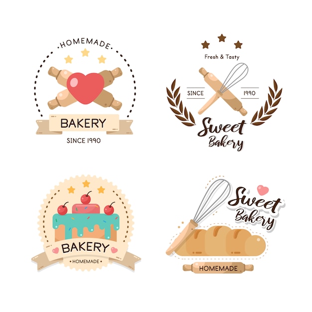 Food Label bakery, sweet bakery, dessert, sweets shop - Design Template.