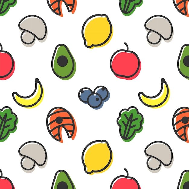 Food line icons