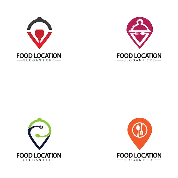 Food Location Logo Design Template