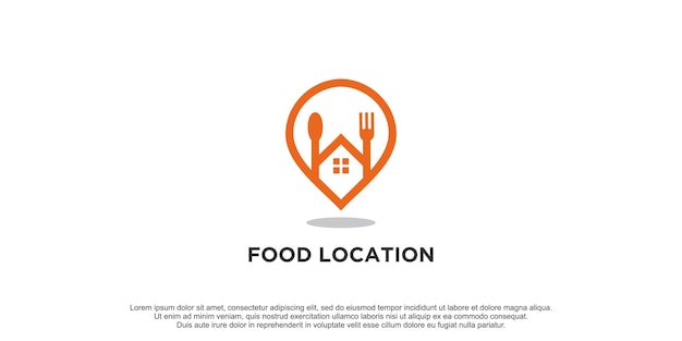 Food logo with location element concept creative idea style