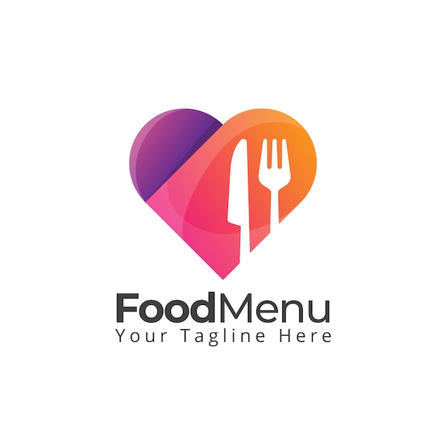 Food love heart logo